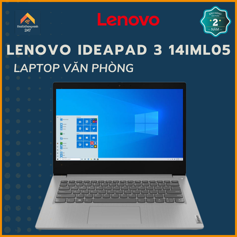 Laptop văn phòng Lenovo Ideapad 3 14IML05 i7 10510U/8GB/512GB/2GB MX330/14