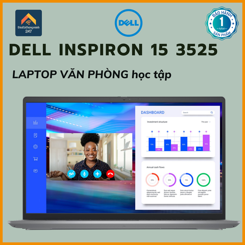 Laptop văn phòng Dell Inspiron 15 3525 R7 5825U/8GB/512GB/15.6
