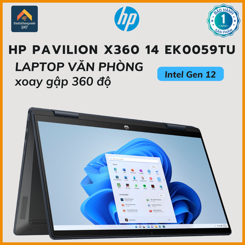 Laptop văn phòng HP Pavilion X360 14 ek0059TU i3 1215U/8GB/256GB/14
