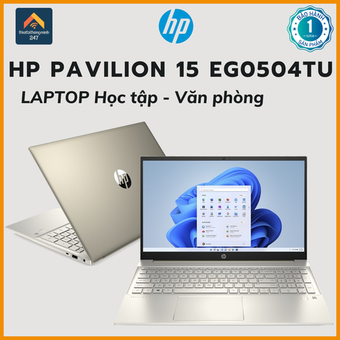 Laptop văn phòng HP Pavilion 15 eg0504TU i7 1165G7/8GB/512GB/15.6