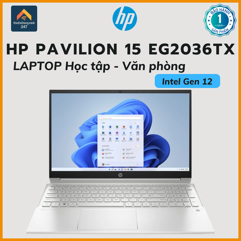 Laptop văn phòng HP Pavilion 15 eg2036TX i5 1235U/8GB/512GB/2GB MX550/15.6
