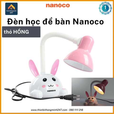 Đèn học để bàn cho bé Nanoco hình thỏ | tặng bóng 5W-NLB056