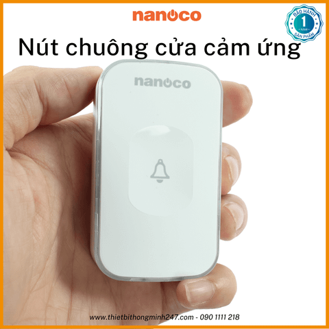 Nút chuông cửa cảm ứng không dây Nanoco NDT15 | dùng cho chuông điện  ND156/157