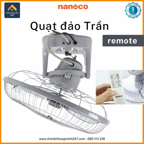 Quạt đảo trần điều khiển (remote) Nanoco NOF1603G-RC 47W | 3 cánh quạt, 3 cấp gió