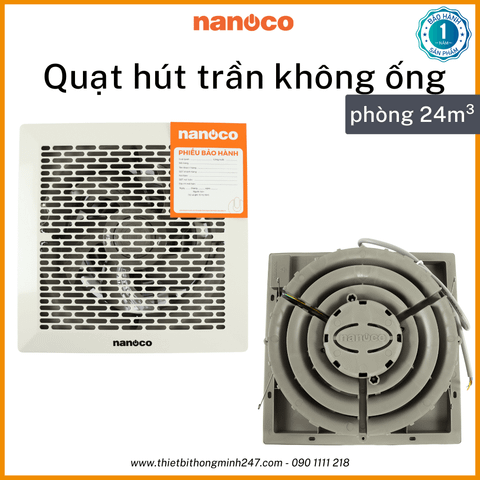 Quạt hút trần không ống đường kính 20cm Nanoco NCV2020 21W | phòng 24m³