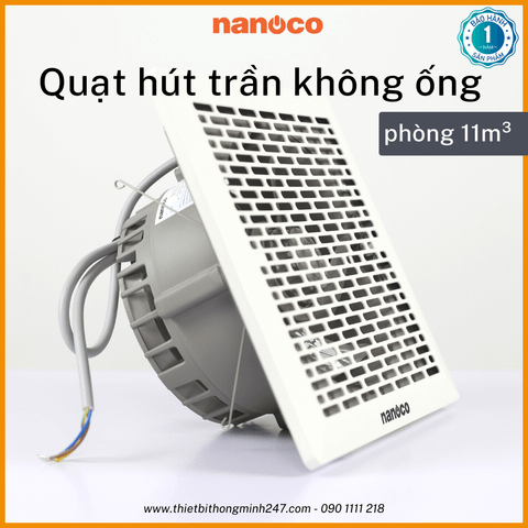 Quạt hút trần không ống đường kính 15cm Nanoco NCV1520 16W | phòng 11m³