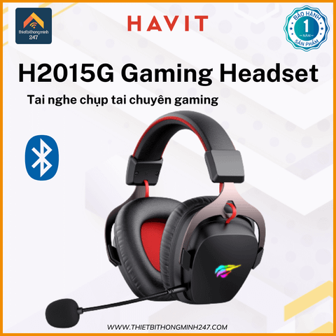 Tai nghe Gaming không dây 2.4Ghz HAVIT GAMENOTE H2015G đèn LED RGB Mic rời