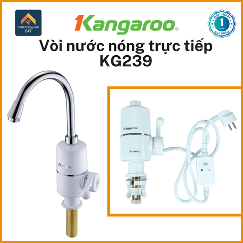 Vòi nước nóng trực tiếp Kangaroo KG239 | Nóng 5 phút, tiêu hao điện khi dùng NÓNG