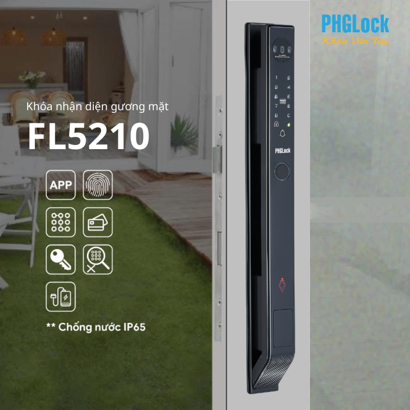 Khóa nhận diện gương mặt cửa nhôm FL5210A