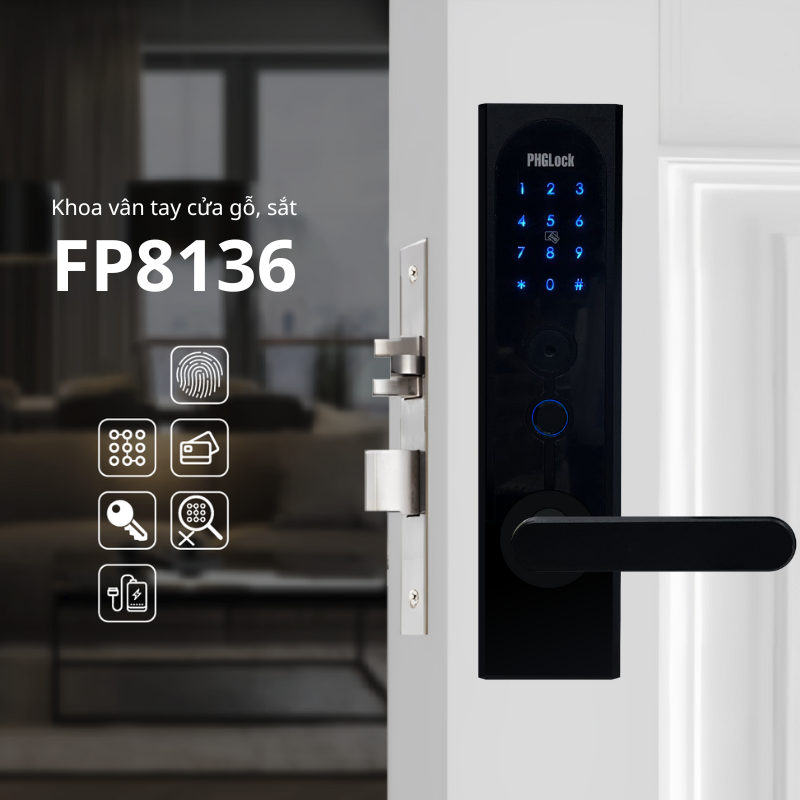 Khóa vân tay FP8136 / APP (Tay nắm tròn)