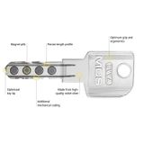  EVVA MCS - Ruột Khoá Cửa Một Đầu Chìa Một Đầu Vặn - EV323MCS 