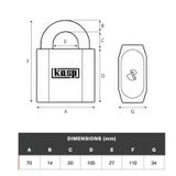  Ổ khóa chống trộm càng khóa 14mm Kasp - K19070CS 