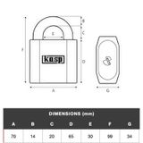  Ổ khóa chống trộm càng khóa 14mm Kasp - K19070OS 