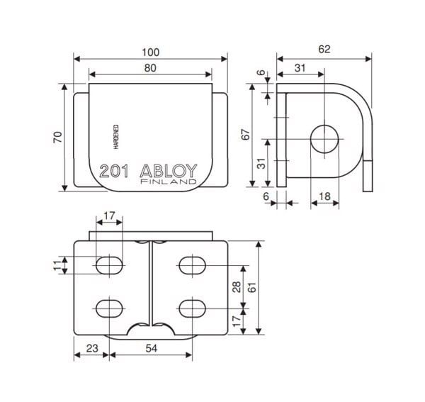  Bộ Pad Khóa và Ổ Khóa ABLOY & SQUIRE - PL201-SS80CS 