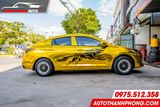  Hyundai Accent dán decal đổi màu ô tô Vàng Gold 