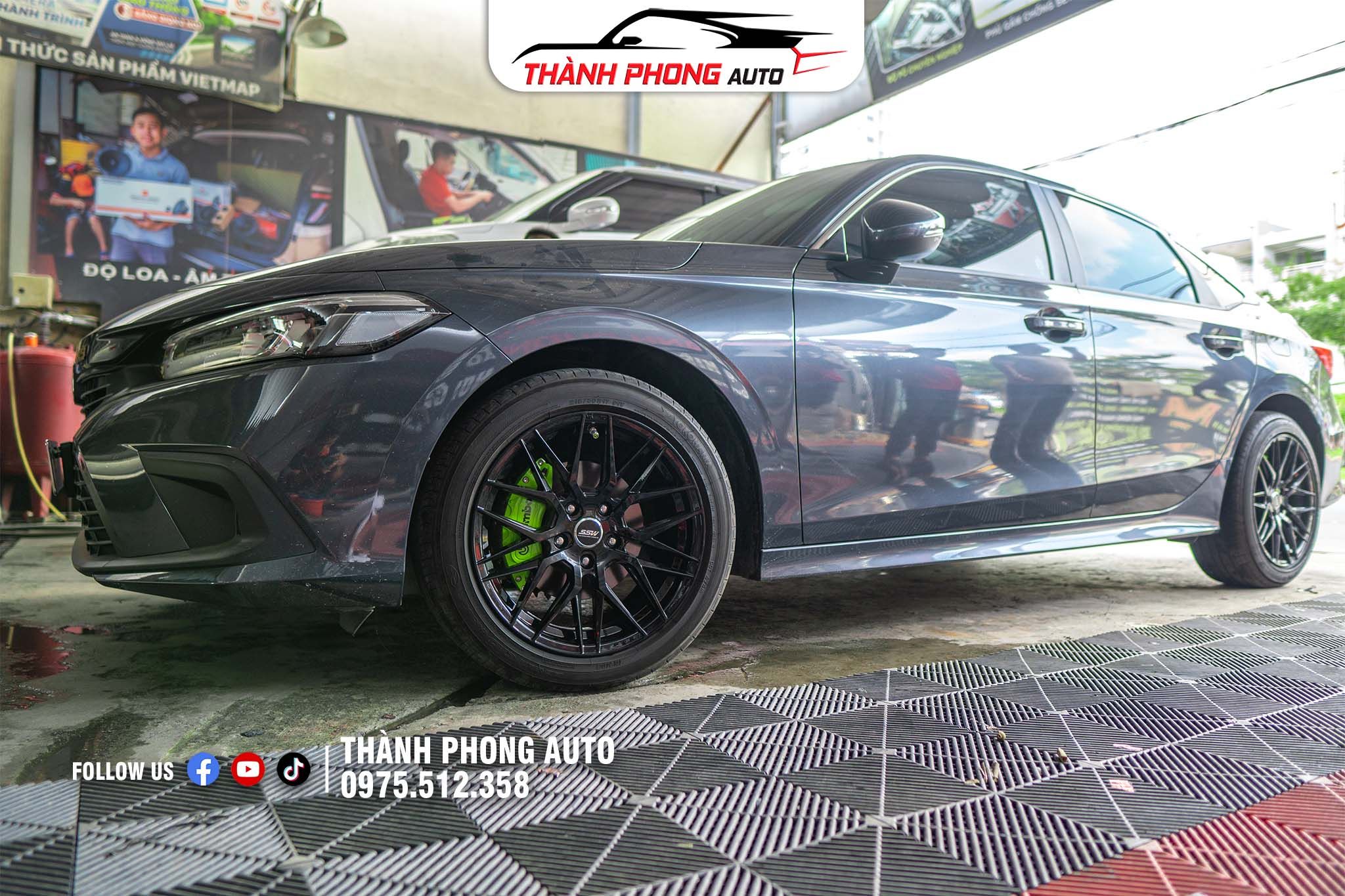  Ốp má phanh cho Honda Civic 2022 - Màu xanh 