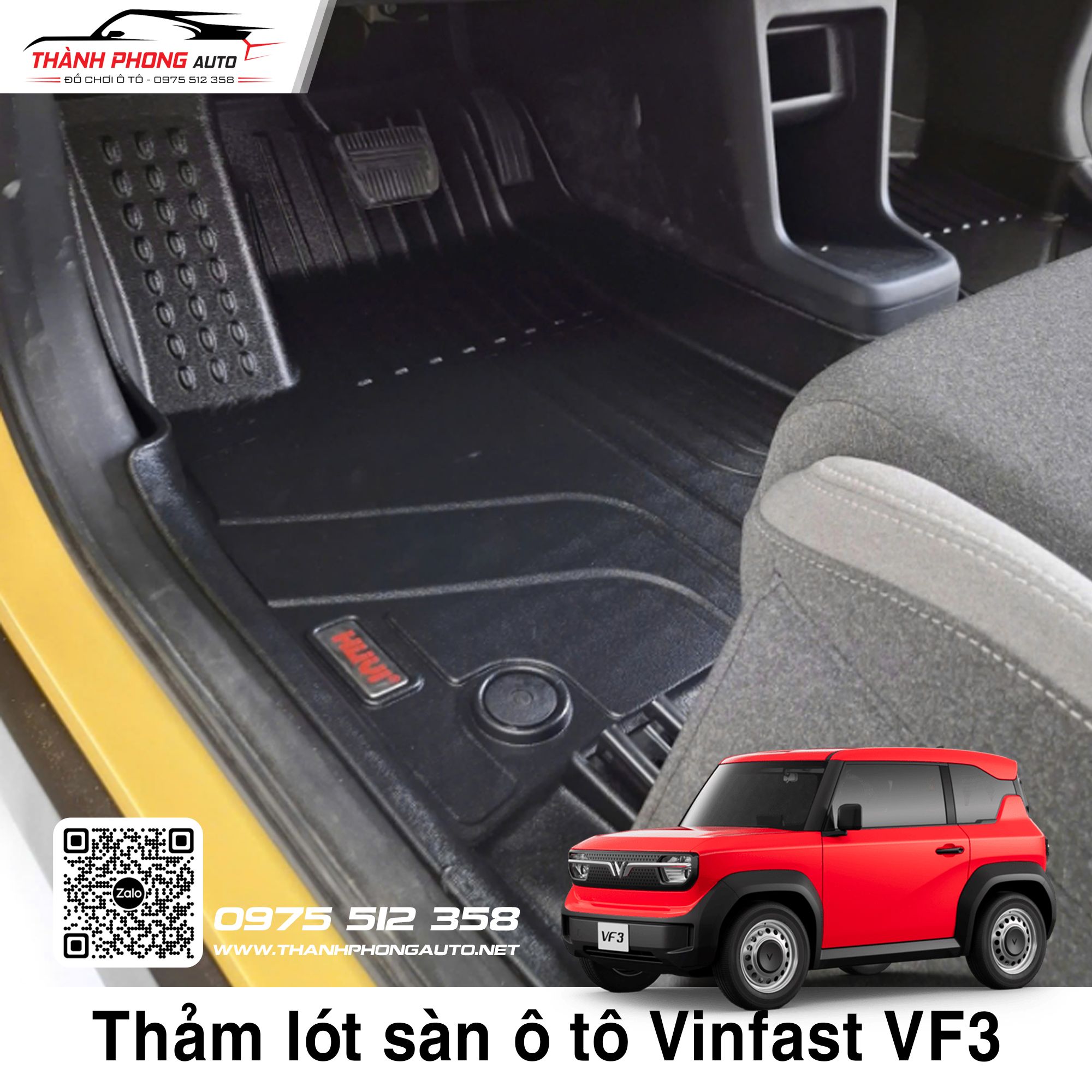  Thảm Lót Sàn Huvi Xe Vinfast VF3 