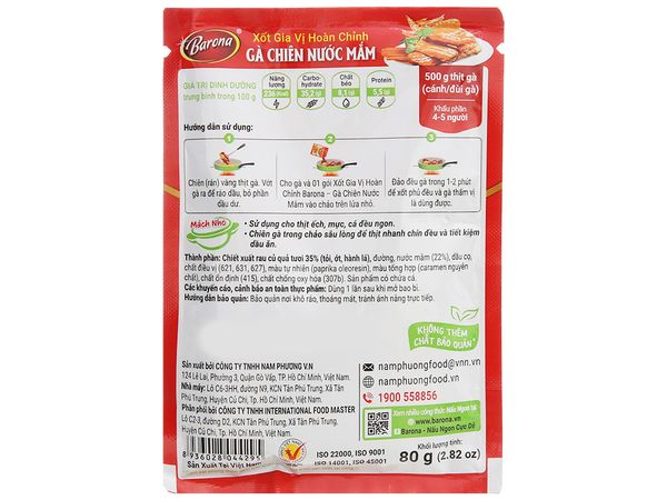 Gia Vị Gà Chiên Nước Mắm 80g Barona
