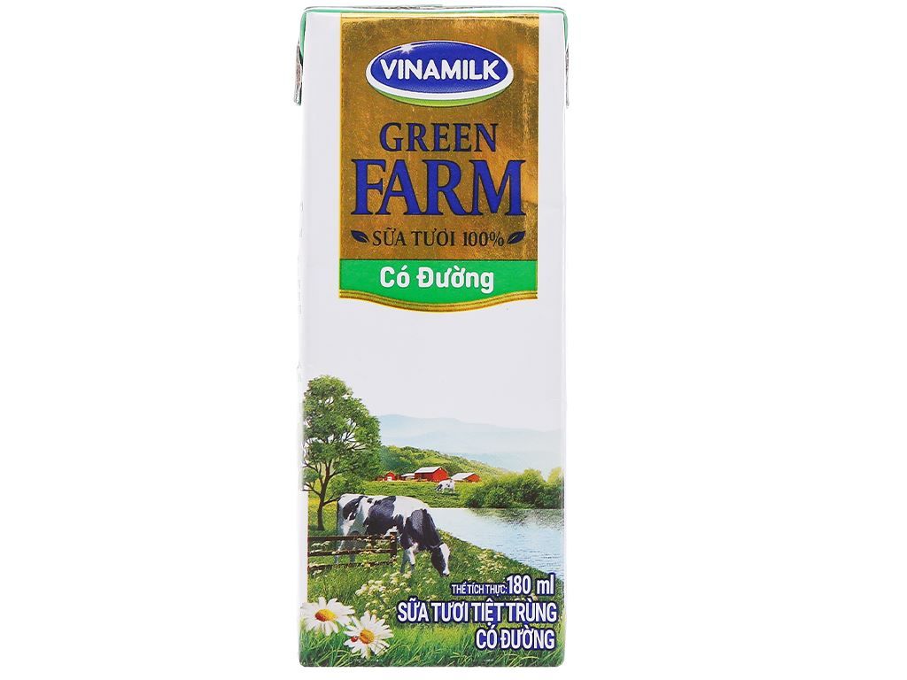 Sữa tươi tiệt trùng có đường Vinamilk Green Farm 4x180ml 