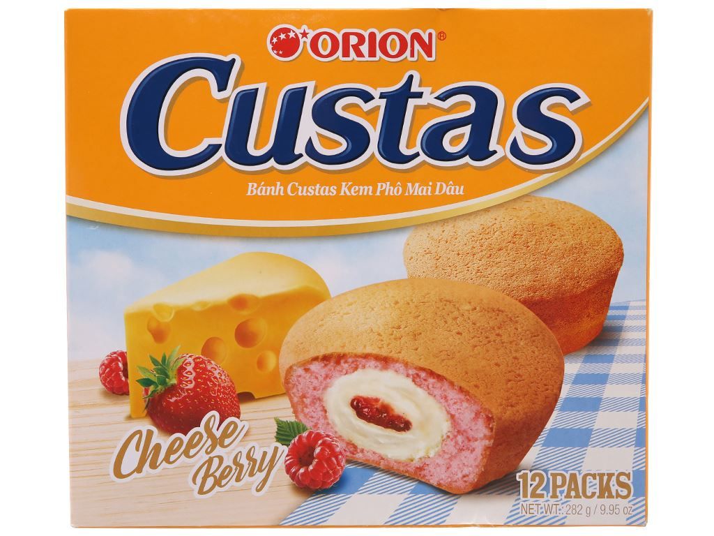  Bánh custas Orion kem phô mai dâu hộp 282g 