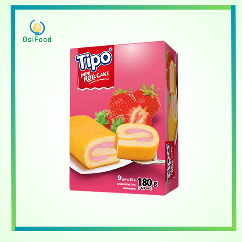 Bánh Bông Lan Cuộn Kem Dâu 180G - Tipo