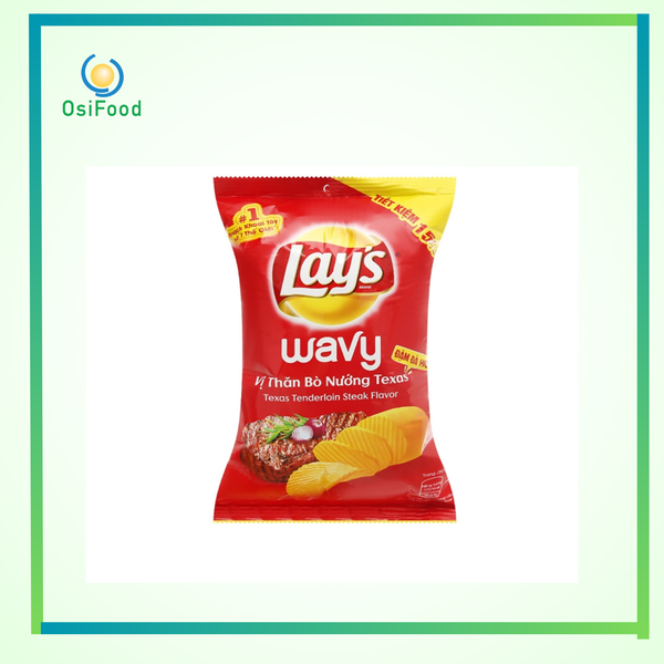 Bánh Snack Lays Wavy thăn bò Texas 58g