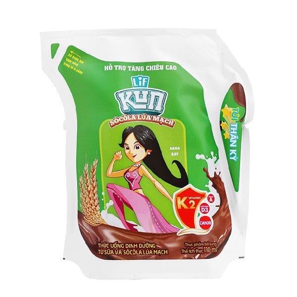  Sữa dinh dưỡng Kun socola lúa mạch túi 110ml 
