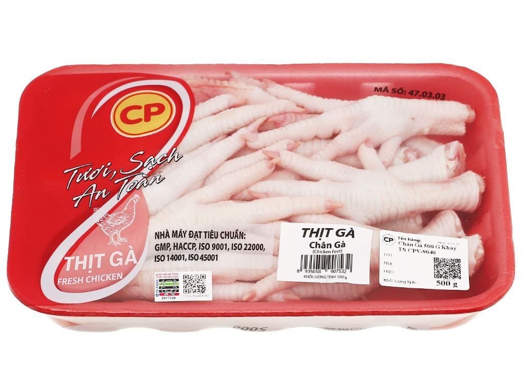  Chân gà tươi C.P khay 500g (10-12 cái) 