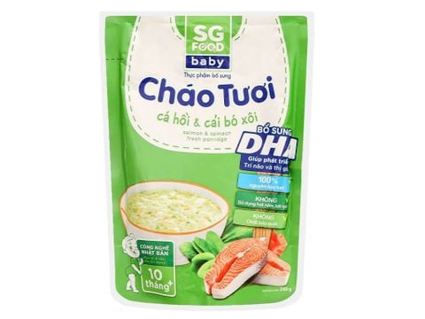 Cháo tươi cá hồi cải bó xôi SG Food 240gr