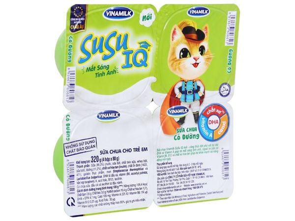 Sữa chua Susu IQ có đường lốc 4x80g