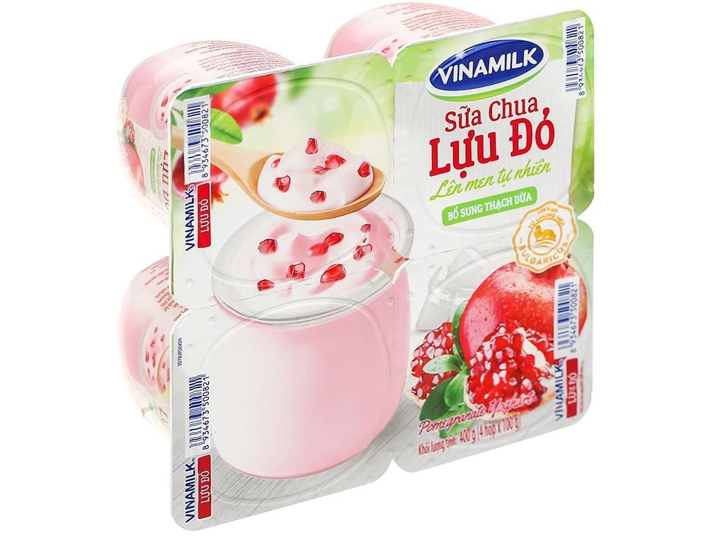  Sữa chua Vinamilk lựu đỏ lốc 4x100g 