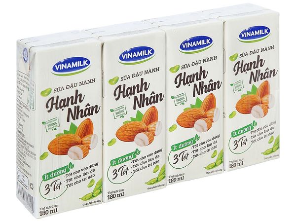 Sữa đậu nành hạnh nhân Vinamilk 4x180ml