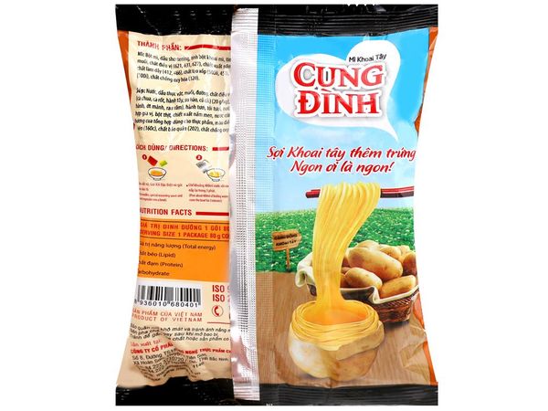 Mì khoai tây Cung Đình cua bể rau răm gói 79g