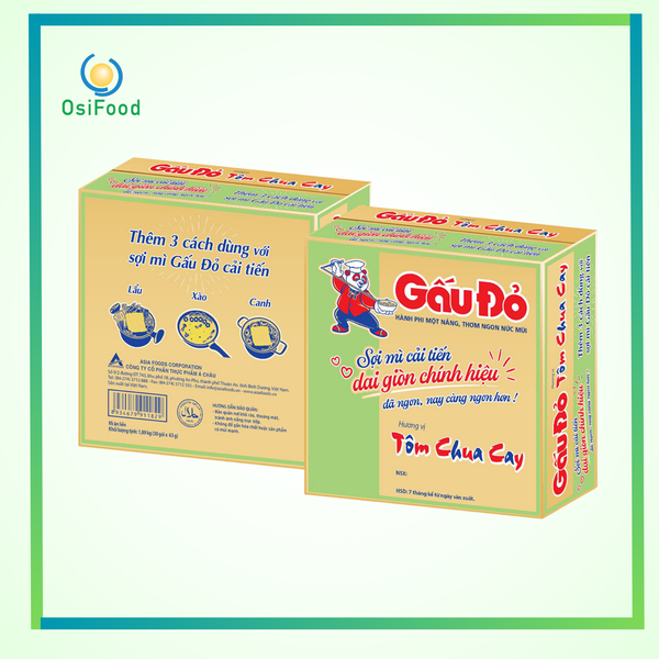 Mì Gấu đỏ tôm chua cay 30x63g thùng