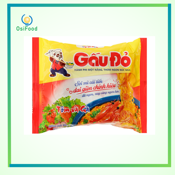 Mì Gấu Đỏ tôm và gà gói 63g