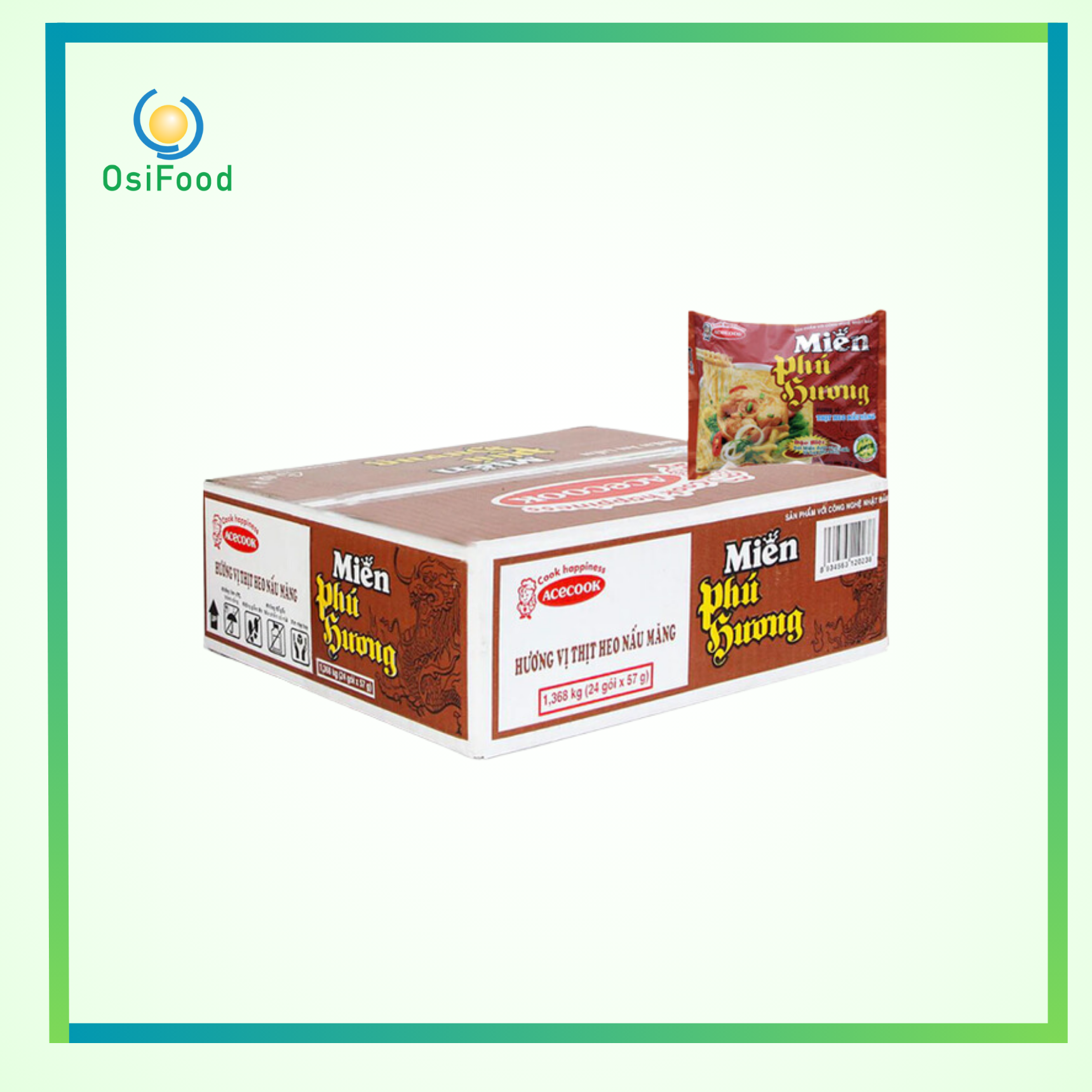  Miến Phú Hương - thịt heo nấu măng thùng 24 gói 