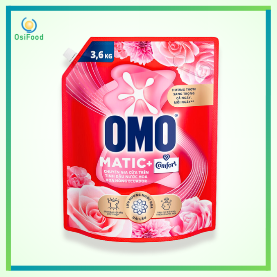 Nước giặt Omo Matic cửa trên Comfort hoa hồng Ecuador túi 3.6kg