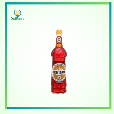 Nước mắm cá cơm Liên Thành nhãn vàng chai 600ml