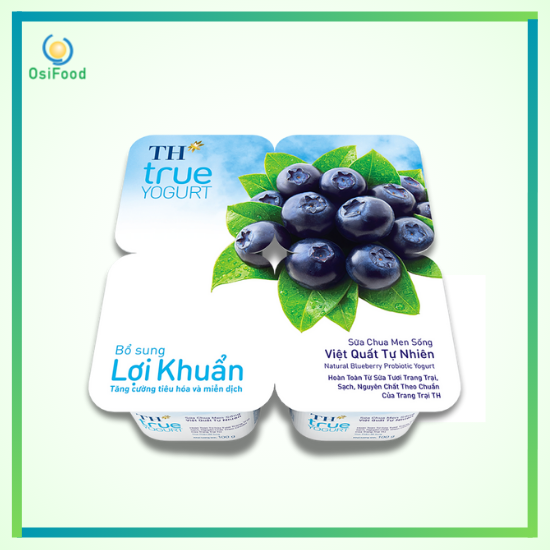 Sữa chua ăn TH vị việt quất 4x100g