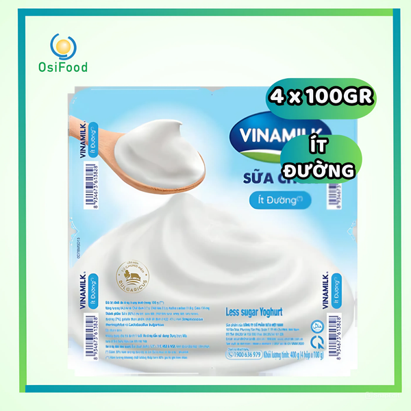 Sữa chua Vinamilk ít đường lốc 4x100g