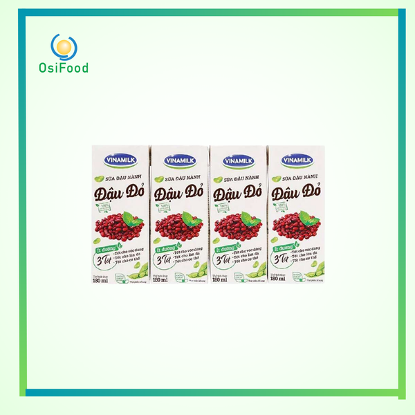 Sữa đậu nành đậu đỏ Vinamilk lốc 4x180ml