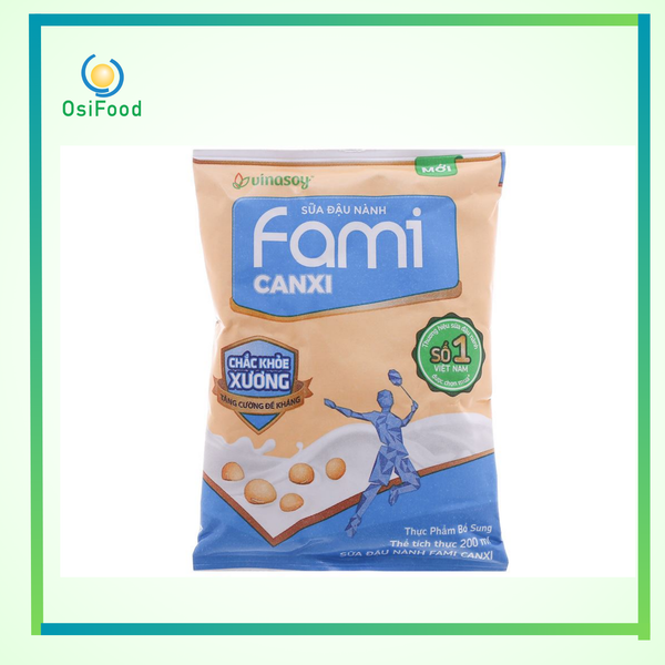 Sữa đậu nành FAMI canxi bịch 200ml