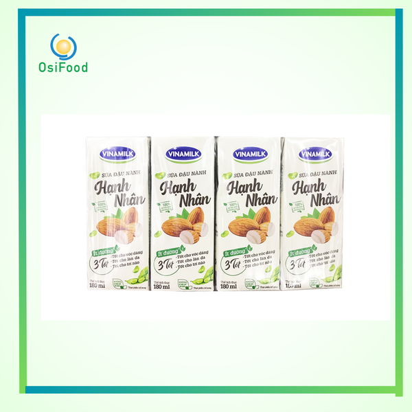 Sữa đậu nành hạnh nhân Vinamilk 4x180ml