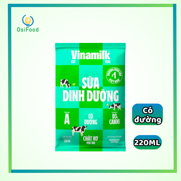 Sữa dinh dưỡng Vinamilk có đường bịch 220ml
