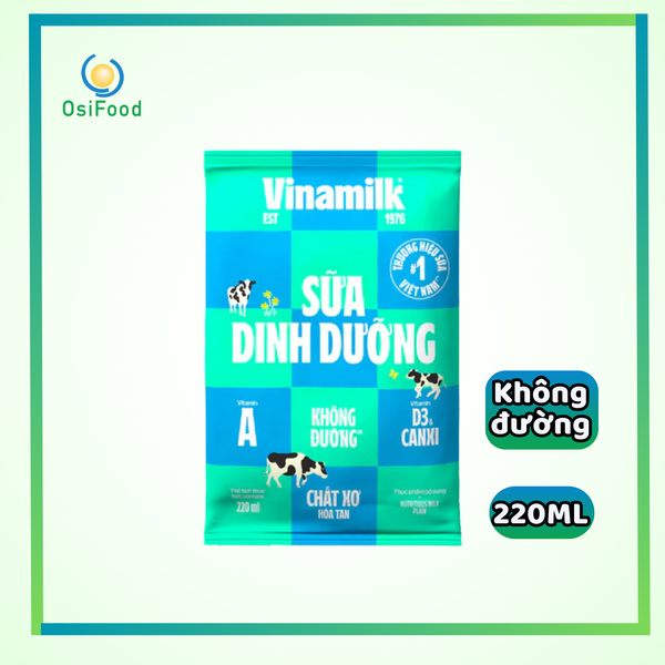 Sữa dinh dưỡng Vinamilk không đường 220ml