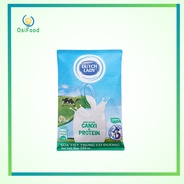 Sữa tiệt trùng Dutch Lady có đường gói 220ml