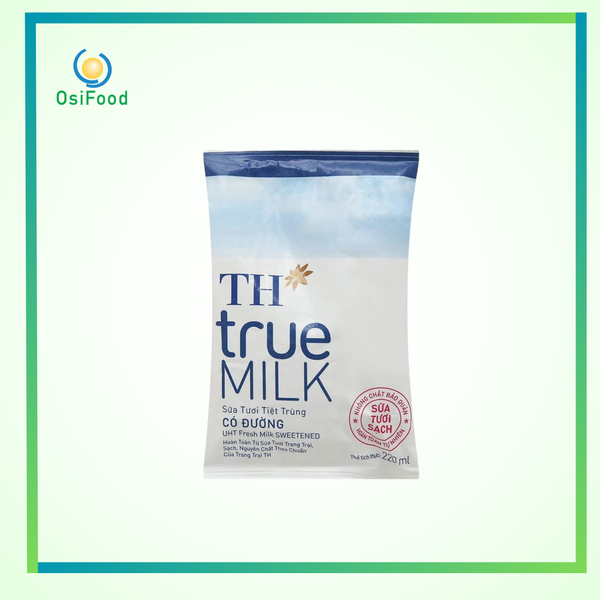 Sữa tươi tiệt trùng TH có đường gói 220ml