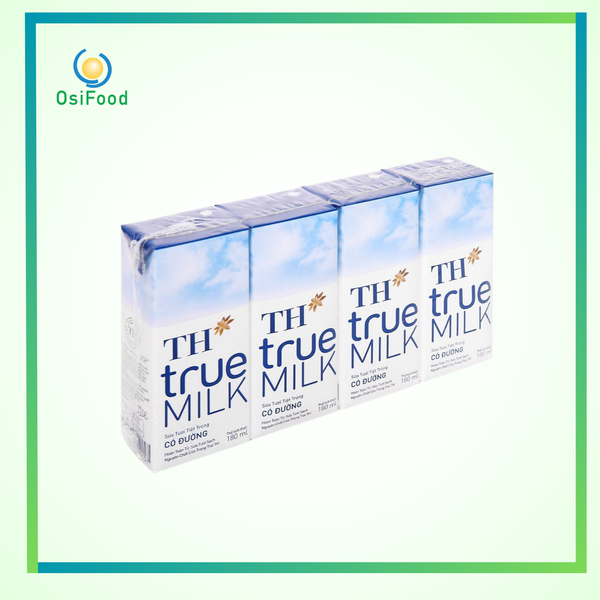 Sữa tươi tiệt trùng TH không đường 4x180ml