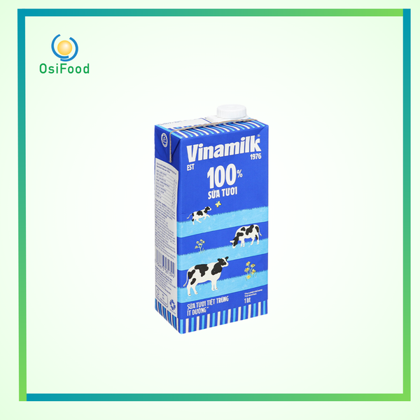 Sữa tươi tiệt trùng Vinamilk 100% ít đường 1L