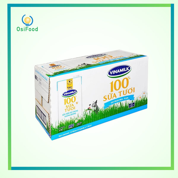 Sữa tươi tiệt trùng Vinamilk 100% không đường thùng 12x1lít